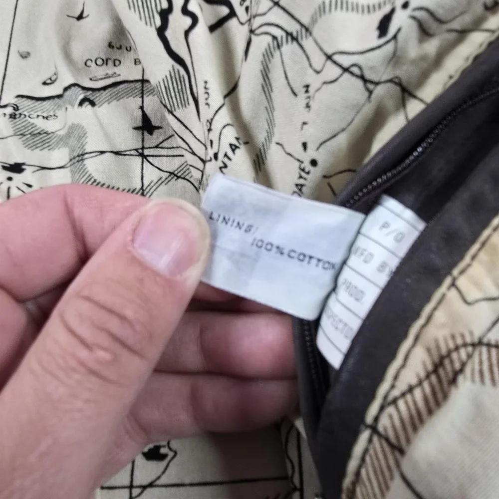 Hein Gericke‎ Jacket Mens 38 Brown Leather Bomber Map Lining Biker Flight Moto